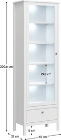 Vitrin 1W1S, fehér, OLJE