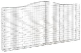 2 db íves horganyzott vas gabion kosár 400x30x180/200 cm