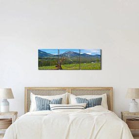 Kép - Szarvas a réten (órával) (90x30 cm)