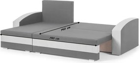 KING Kinyitható sarokkanapé Világosszürke/zöld