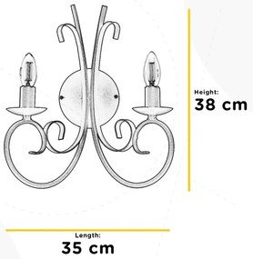 ONLI - Fali lámpa POMPEI 2xE14/6W/230V fekete