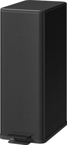 HOMCOM 20 L (kb. 5,3 US gal) lábas szemetes halk záródású fedéllel és lábpedállal, kivehető belső vödörrel — rozsdamentes acél, fekete, 21,5 x 37,2 x