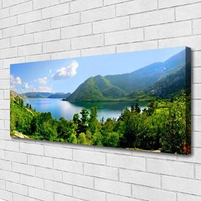 Vászonkép falra Forest Lake hegyek táj 100x50 cm