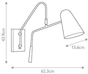 Feiss - Fali lámpa SIMON 1xE27/60W/230V fekete/arany