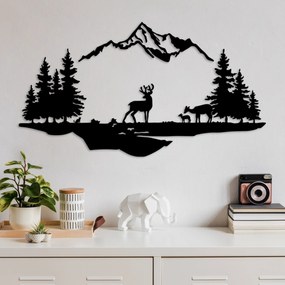 Fém fali dekoráció, Deer And Landscape - 1