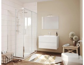Easy 80cm-es két fiókos fürdőszobaszekrény fényes fehér+ mosdó