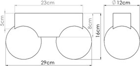 Fehér-natúr színű mennyezeti lámpa üveg búrával ø 12 cm Solum – Sollux
