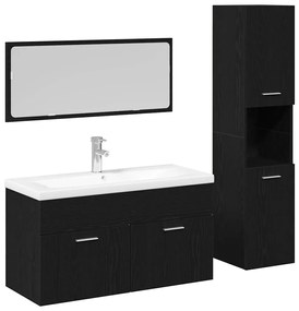 Fürdőszoba bútor szett 2 pcs Fekete tölgy 90 x 38.5 x 46 cm