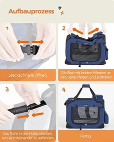 Kutyahordozó, összecsukható, szövetből készült kisállathordozó, s, kék