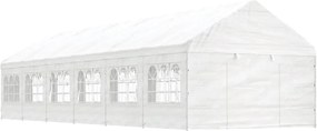 vidaXL fehér polietilén pavilon tetővel 13,38 x 4,08 x 3,22 m