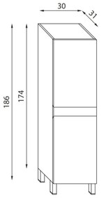 Fürdőszobai szekrény KENWOOD 186 cm Marakesh