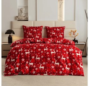 Mikroszálas ágyneműhuzat VELVET CHRISTMAS piros Ágyneműhuzat mérete: 2 db 70 x 90 cm | 200 x 220 cm