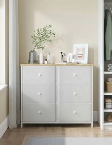 Komód fiókos dobozokkal HESTO 80x71 cm, tölgy/fehér