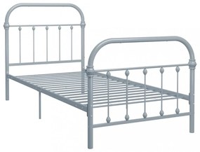szürke fém ágykeret 100 x 200 cm