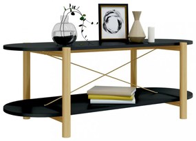 fekete szerelt fa dohányzóasztal 110x48x40 cm