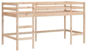 kék tömör fenyőfa gyerek galériaágy alagúttal 90 x 190 cm