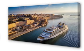 Canvas képek A hajó tenger város ég 100x50 cm