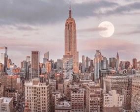 Poszter 50x40cm Empire State Building Manhattan panorámával New York, Ass