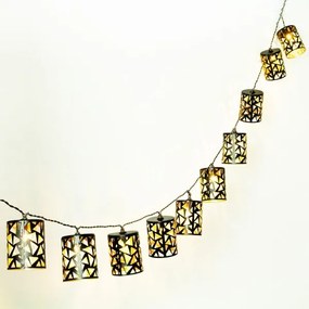 LED Napelemes lánc 10xE12/3,65m IP44 meleg fehér