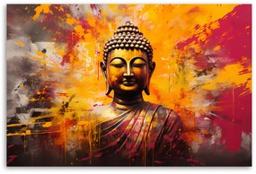Gario Vászonkép Buddha szobor egy absztrakt háttér Méret: 90 x 60 cm
