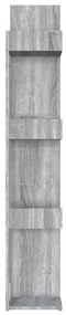 szürke sonoma színű szerelt fa könyvszekrény 86 x 25,5 x 140 cm