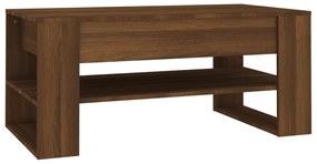 Barna tölgy színű szerelt fa dohányzóasztal 102x55x45 cm