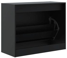 fekete szerelt fa cipőszekrény 80 x 34 x 63 cm