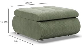 Tokio puff, kordbársony, zöld