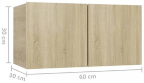 sonoma tölgy függő TV-szekrény 60 x 30 x 30 cm