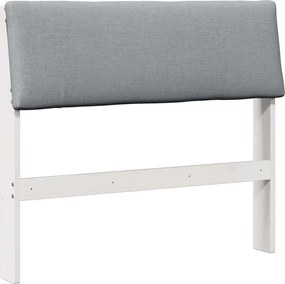 vidaXL Kárpitozott fejtámla Világosszürke 100 cm Tömör fenyőfa