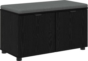 vidaXL Előtér pad Fekete Tölgy 80 x 38 x 46 cm Műanyag Fa és Szövet