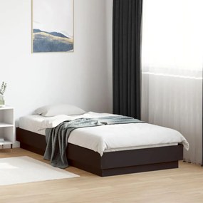 fekete ágykeret LED-világítással 75 x 190 cm