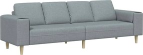 vidaXL Nappali Kanapé Világosszürke 250 x 77 x 76 cm Poliészter