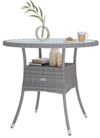 Casaria® Rattan asztal Ø60 cm - szürke