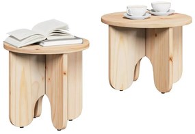 Dohányzóasztal 2 pcs Természetes 39.5 x 39.5 x 30 cm