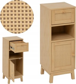 Fürdőszobai polc 80 cm Barna boho rattan állószekrény fürdőszobába