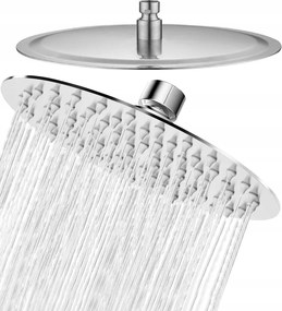 Zuhanycsaptelep kerek 25 cm slim acél króm 120 fúvóka 1/2"