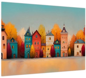 Kép - Őszi falu (70x50 cm)