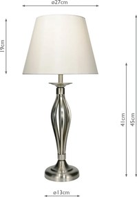 Dar Lighting glamour asztali lámpa bybliss szatén króm darbyb4046