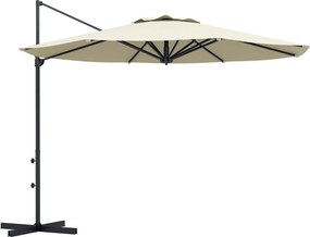 Outsunny Teraszernyő Ø294x242 cm Magasságállítható 360°-ban Forgatható Oszloppal, Állítható Tetőszög és Felső Szellőzés Medencéhez, Krém | Aosom