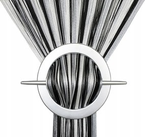 Függöny Spagetti Függöny 150x180 fekete fehér szürke