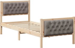 vidaXL Ágykeret fejtámlával Tópszínű 80 x 200 cm Tömör fenyőfa
