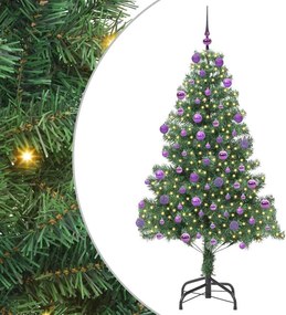 vidaXL Karácsonyfa 300 LED-del állvánnyal Zöld 180 cm PVC