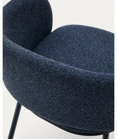 Sötétkék kárpitozott étkezőfotel Maina – Kave Home