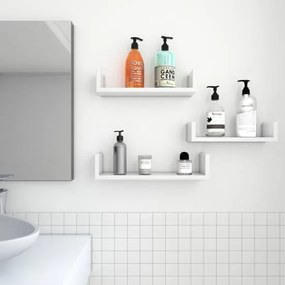 Fali polc 3 db-os szett, 30/35/40 cm, magasfényű fehér