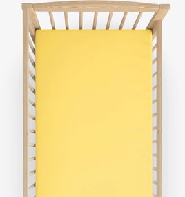Goldea gyermek pamut lepedő kiságyba - sárga 60 x 120 cm