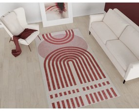 Piros-fehér mosható szőnyeg 80x150 cm – Vitaus