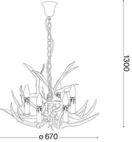 Ideal Lux - Csillár láncon CHALET 6xE14/40W/230V agancsok