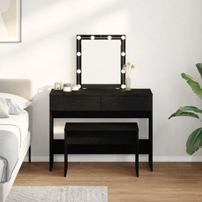 Öltözködő szék Fekete tölgy 70x35x45 cm MDF