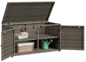 szürke polyrattan kerti tárolószekrény 110 x 55 x 60,5 cm